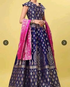 Elegant Blue & Pink Lehenga