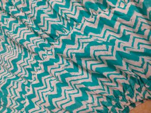 Teal &amp; White Chevron Tiered Maxi Skirt