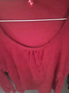 Maroon Long Sleeve Top