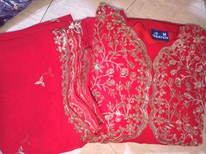 Red Embroidered Kurta Nd Dupatta