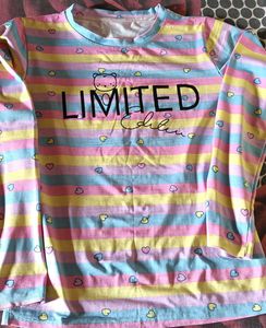 Cute Striped Long Sleeve Top and multi colour desi