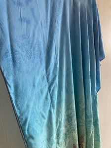 Blue Patterned Kaftan Dress