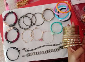 15 Sets Bangles And 2 Bracelets Combo