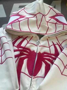 Unisex White Spiderman Full Zip-up Hoodie