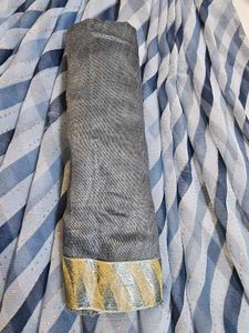 Striped Saree with Silver Border