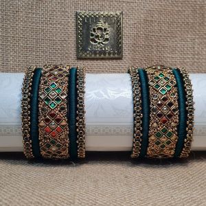 Emerald & Gold Indian Bangles