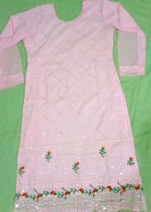 Pink Embroidered Suit Set