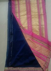 Elegant Pink &amp; Blue Saree for Resale! 💃🏻✨