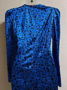 Blue Animal Print Mini Dress