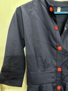 Navy Button-Down Dress