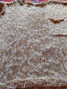 White And Golden Mix Shimmer Woolen Party Wear Top