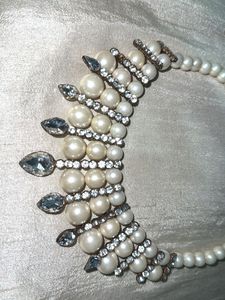 Pearl &amp; Rhinestone Statement Necklace