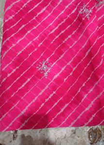 Elegant Pink Striped Saree