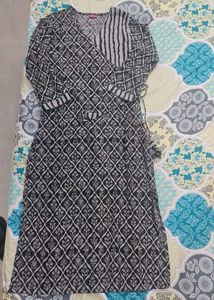 Printed Black & White Dress