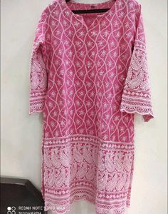Beautiful Pink Cotton Kurti