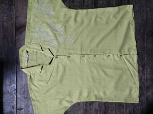 🌸Light Yellow Embroidery Top