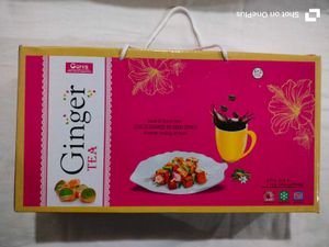 Multi Colour Tea Cup Set 4 Piece Two Black Tray