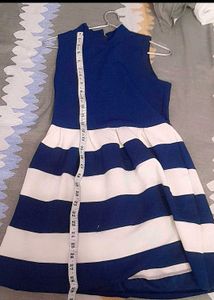 Navy and white striped dress