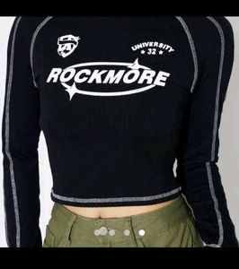 Rockmore Graphic Ribbed Long Sleeve Top