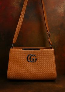 Tan Textured Satchel Bag