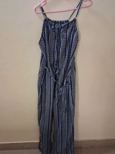 Blue Patterned Jumpsuit