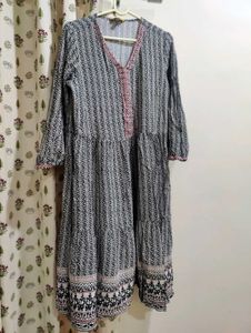 Patterned Tiered Dress