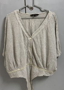 Striped Button-Down Top