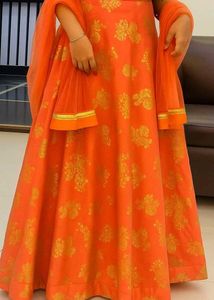Orange gold festive Gown
