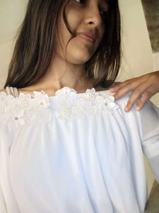 White Flowerey Top