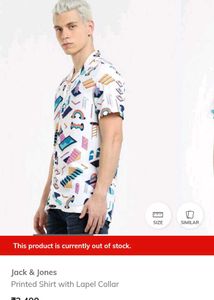 Funky Graphic Print Short Sleeve Button-Down