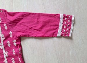 New Pink embroidery kurta !