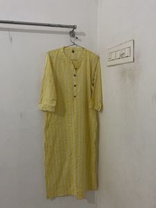Yellow Printed Kurta
