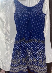 Blue Printed Dress