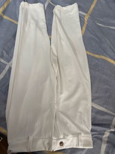 White Straight Leg Trousers