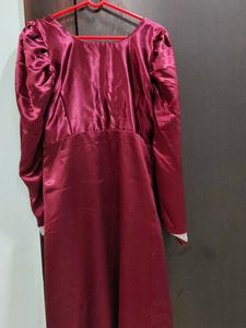 Burgundy Empire Waist Dress