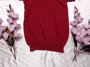 Maroon Ruffled Top