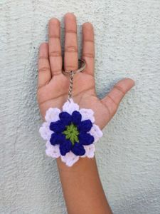 Crochet Flower Keychain 🌺🌻🌹🌷