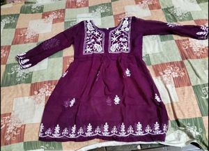 Embroidered Purple Tunic