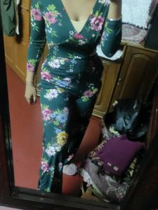 Floral print vneck Jumpsuit