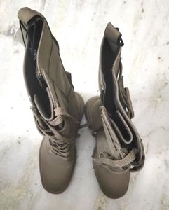 Zara combat lace up knee High Boots