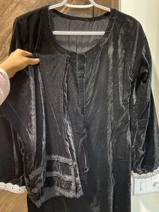 Velvet Kurta Pant Set