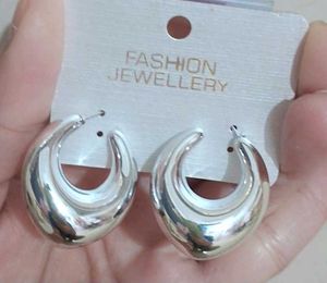 Silver Tone Hoop Earrings