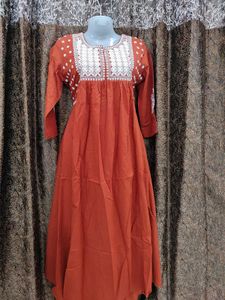 Elegant Embroidered 3 Piece Frock Suit Set