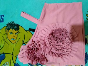 Crop Top With Cute  3 D Flower Design
