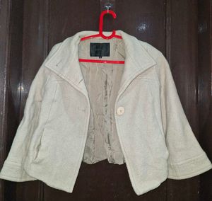 Beige Cropped Jacket
