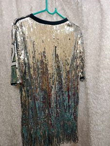Stylish sequin tshirt dress