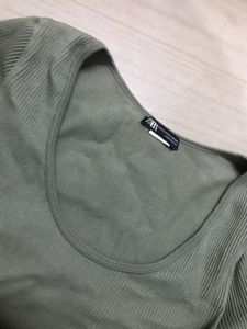 Sage Green Ribbed Long Sleeve