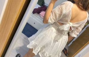 White Sheer Off-Shoulder Dress