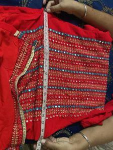 Red Embroidered Kurta Set