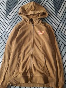 Brown Vintage Print  Zip-Up Hoodie